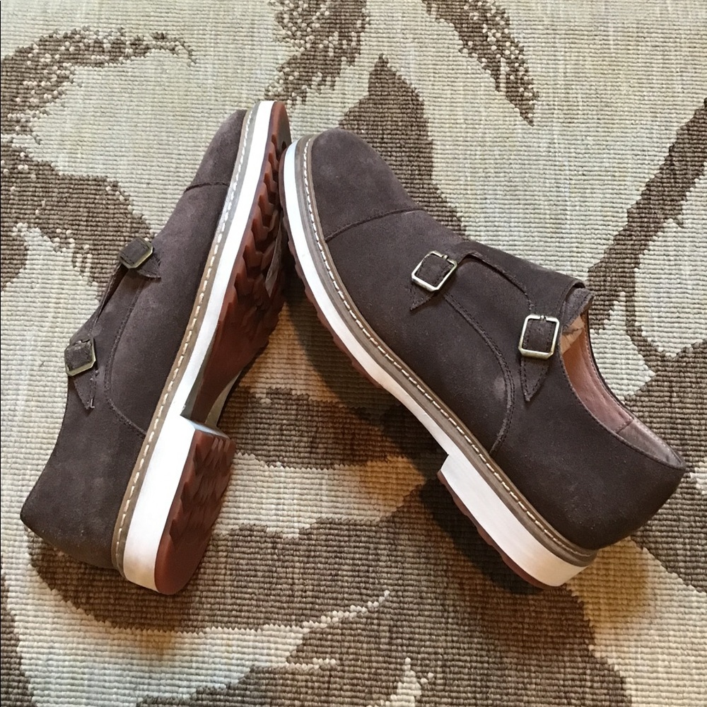 1901 Monk Strap Double Buckle Suede Shoes 8.5